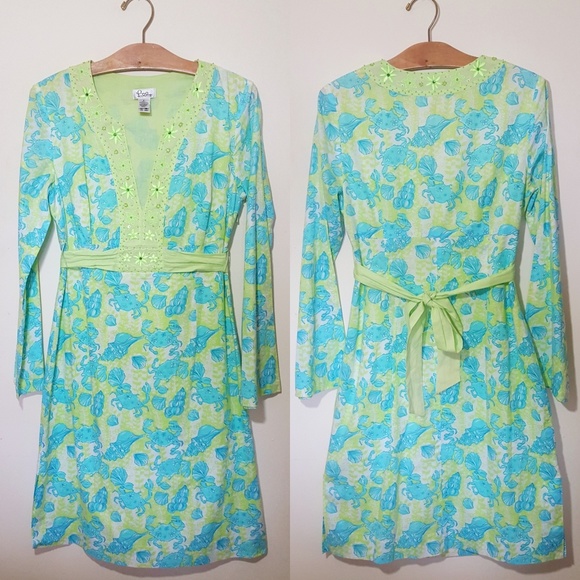 Lilly Pulitzer Dresses & Skirts - Lilly Pulitzer Crab Seashell Embroidered Dress